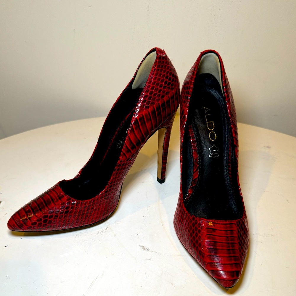 Aldo snakeskin red stiletto